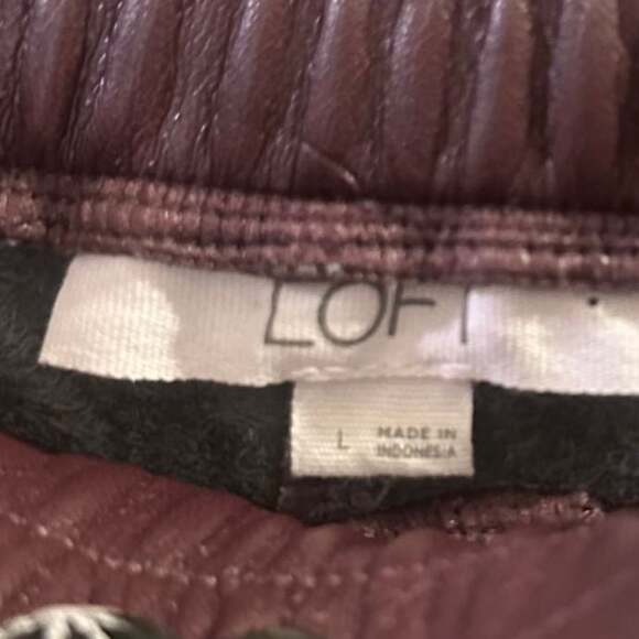 LOFT Faux leather Wide Leg Corpcore Trousers-L - Picture 3 of 6